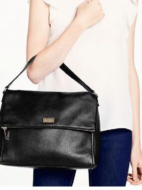 Kate Spade Highland Place Medium Maria Black Pebble Leather Bag